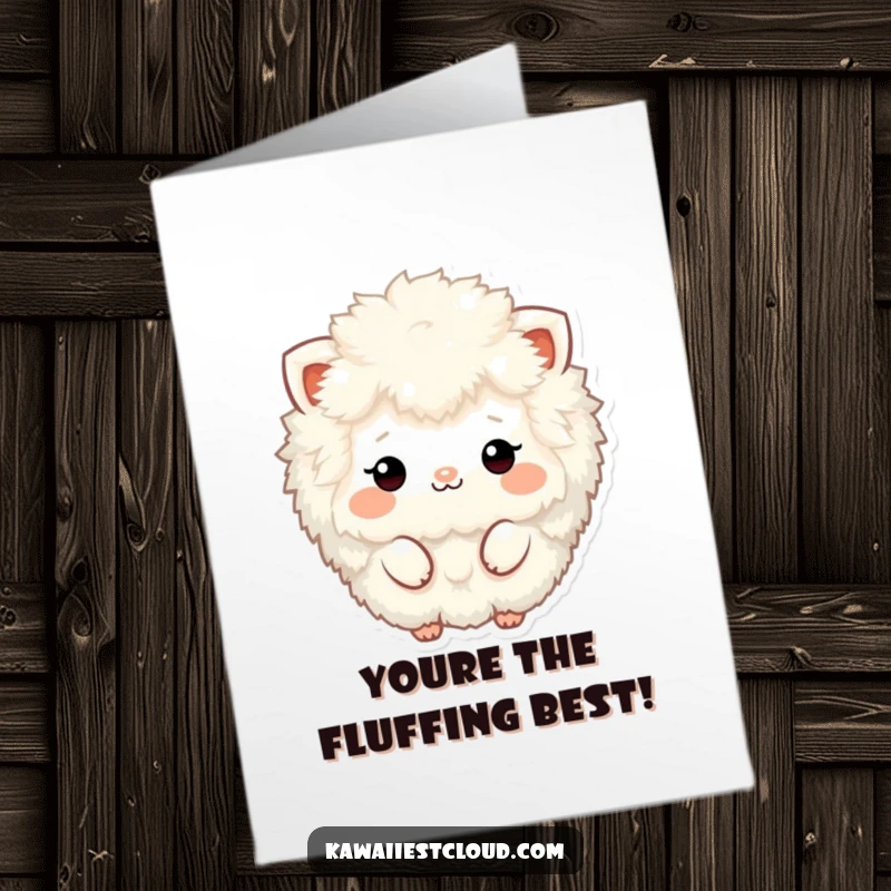 Funny Free Printable Congratulations Card showing a fluffy, textured character with minimal features giving a thumbs-up. Great DIY gift.