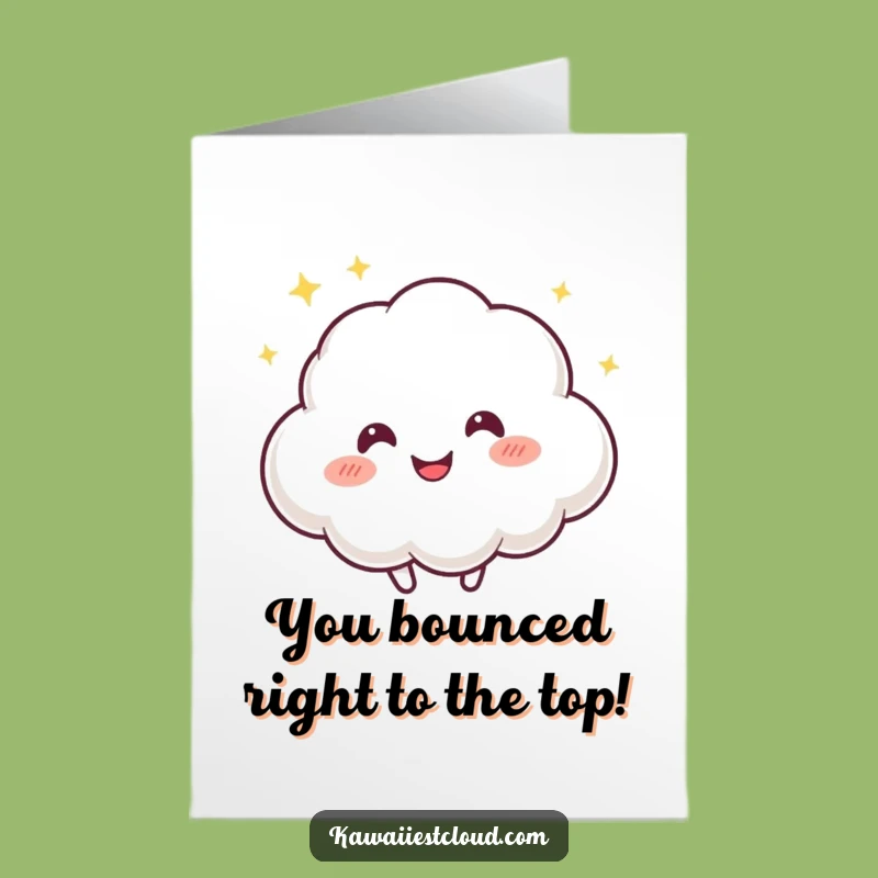 Free Printable Congrats Card: Mischievous Cloud Bounces, Humorous Downloadable for Success