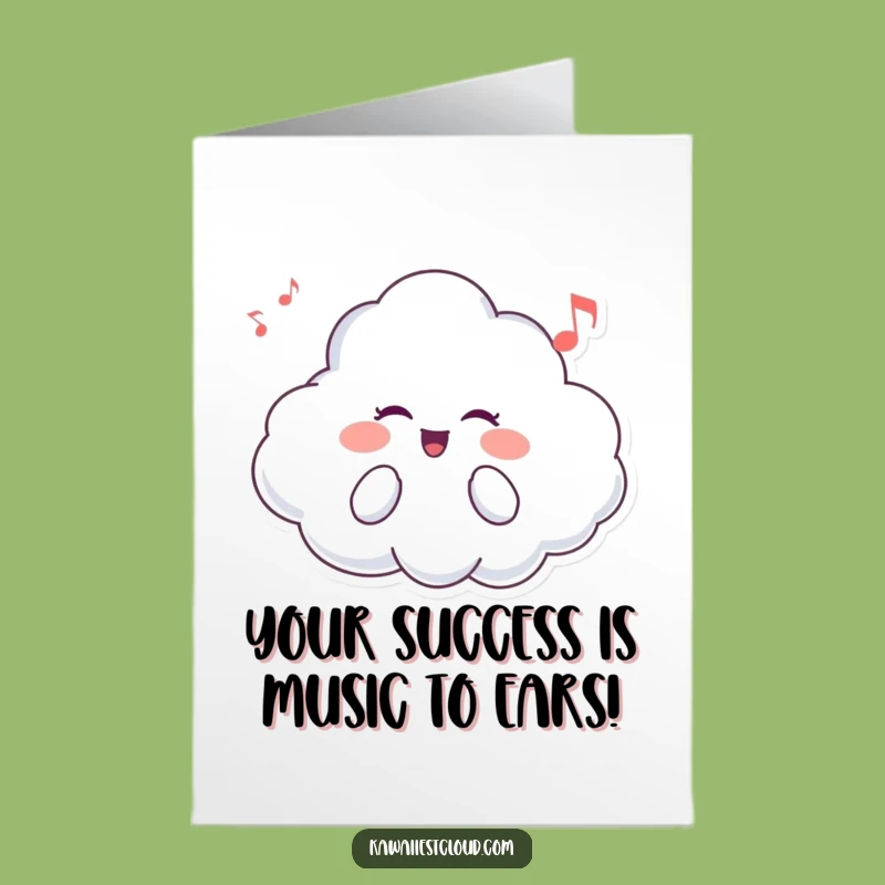Free Printable Congrats Card: Singing Cloud Celebrates Your Success - Downloadable Humorous Message