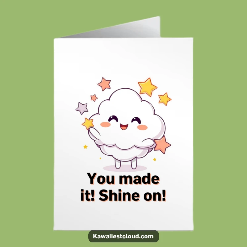 Free Printable Congratulations Card: Juggling Star Cloud, Celebrate with Humor!