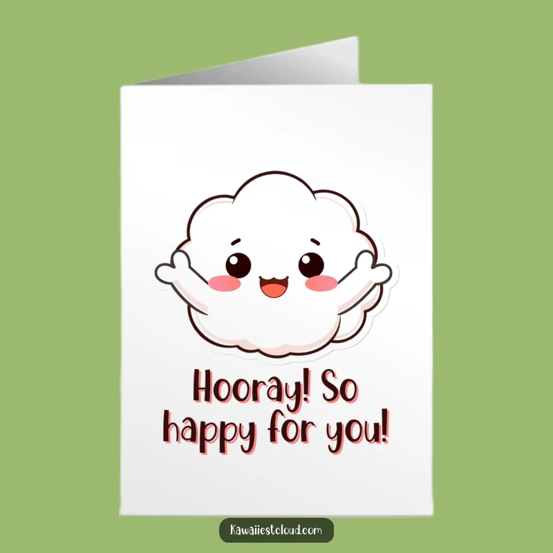 Free Printable Congrats Card: Waving Cloud Celebration - Downloadable Greeting