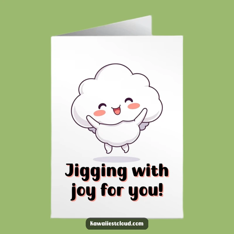 Free Printable Congrats Card: Funny Bouncy Cloud Jig, a Joyful Downloadable Gift