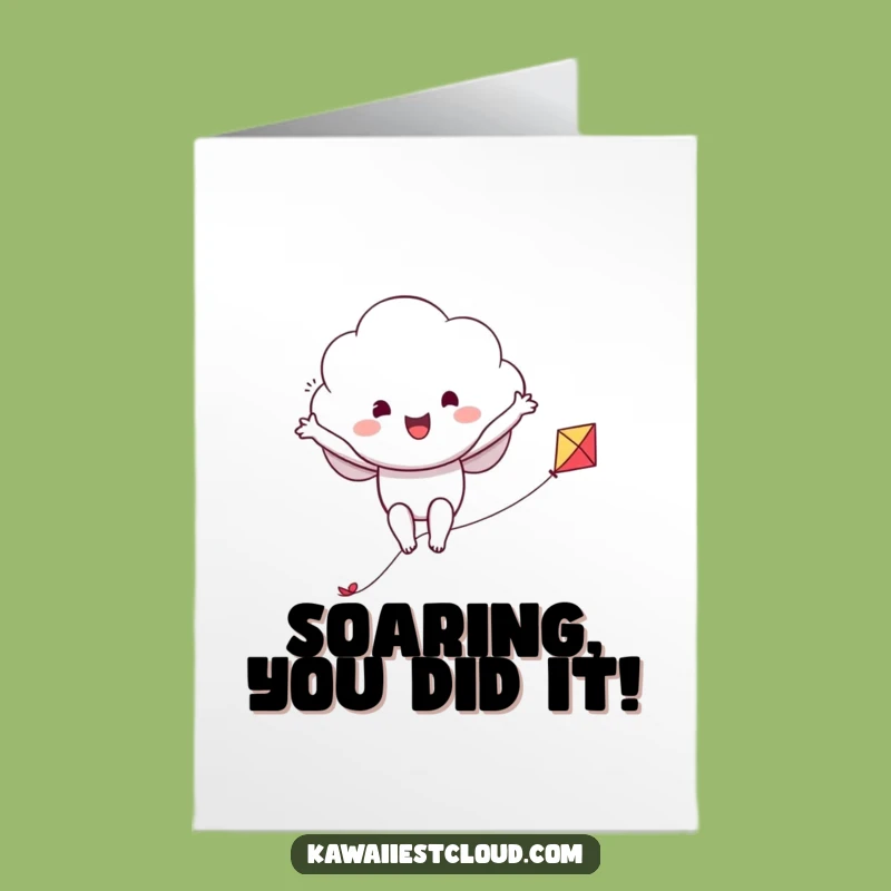 Free Printable Congrats Card: Kite-Riding Cloud, Celebrate Their Success!