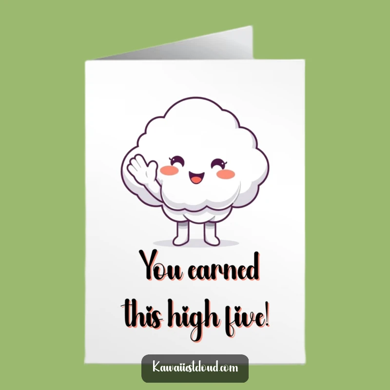 Free Printable Cloud High-Five Congrats Card: Funny Downloadable Achievement Greeting