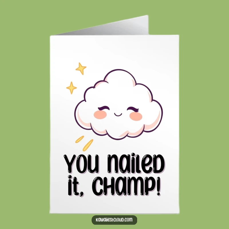 Free Printable Winking Cloud Congrats Card Funny Downloadable Gift for Achievements