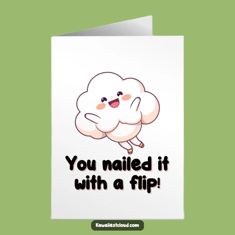 Free Printable Congrats Card: Cloud Somersault, Celebrate Achievements, Funny Downloadable Gift!