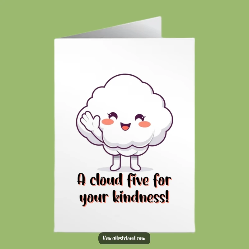 Free Printable Cloud High-Five Thank You Card: Funny Downloadable Appreciative Gesture