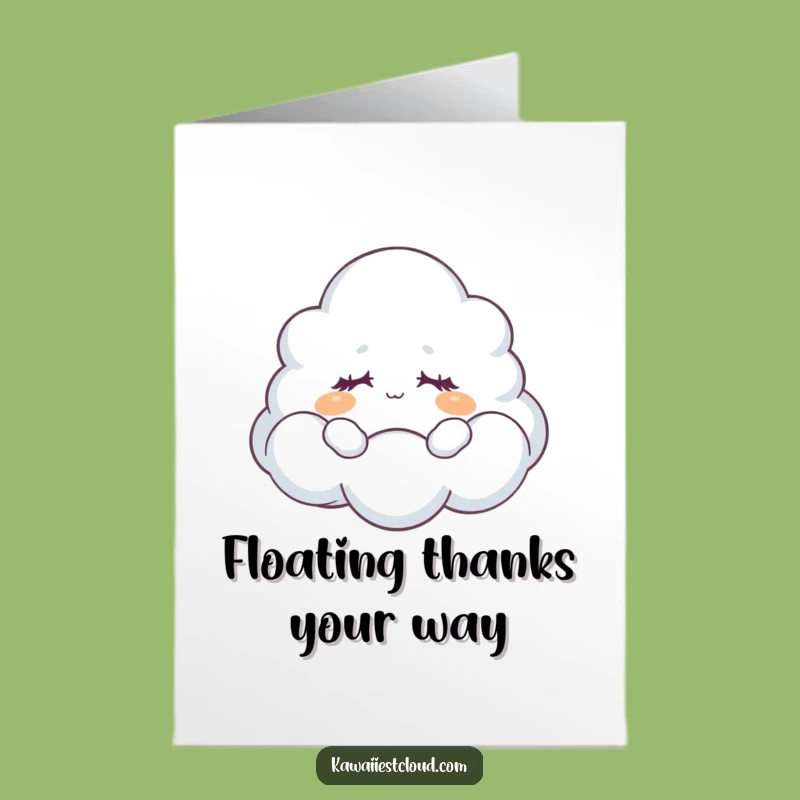 Free Printable Cloud Thank You Card: Peaceful Character, Quick DIY Downloadable Gift