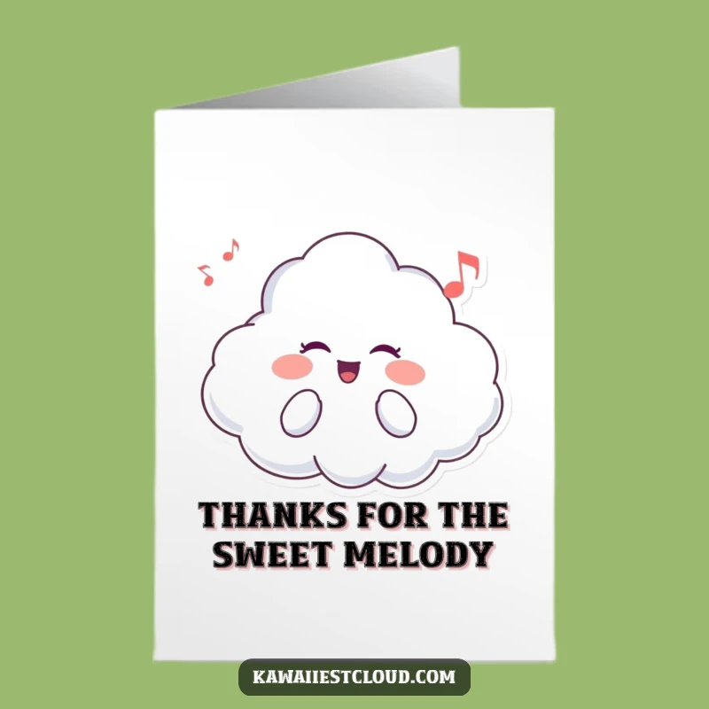 Free Printable Thank You Card: Cloud Sings Its Appreciation - Downloadable Grateful Gesture