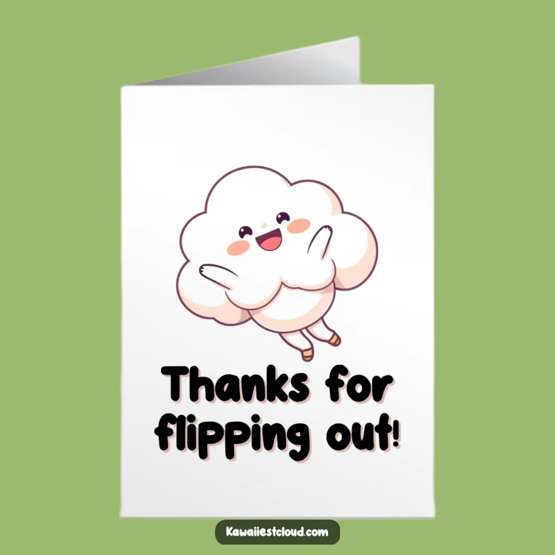 Free Printable Thank You Card: Cloud Somersault, Express Gratitude, Funny Downloadable Gift!