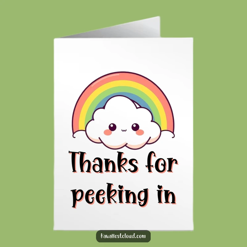 Free Printable Thank You Card: Curious Cloud & Rainbow - Funny Gift