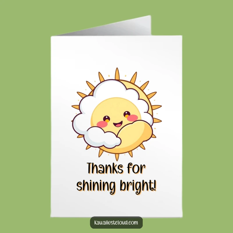 Free Printable Thank You Card: Funny Cloud Peeking Thanks Downloadable