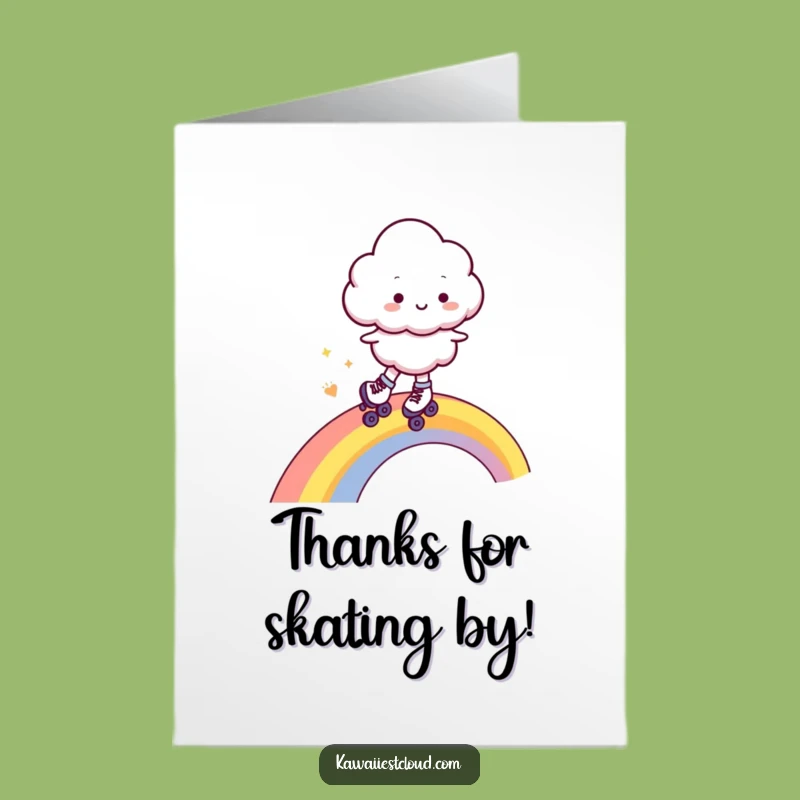 Free Printable Thank You Card: Funny Roller Cloud, Express Gratitude with a Downloadable Gift!