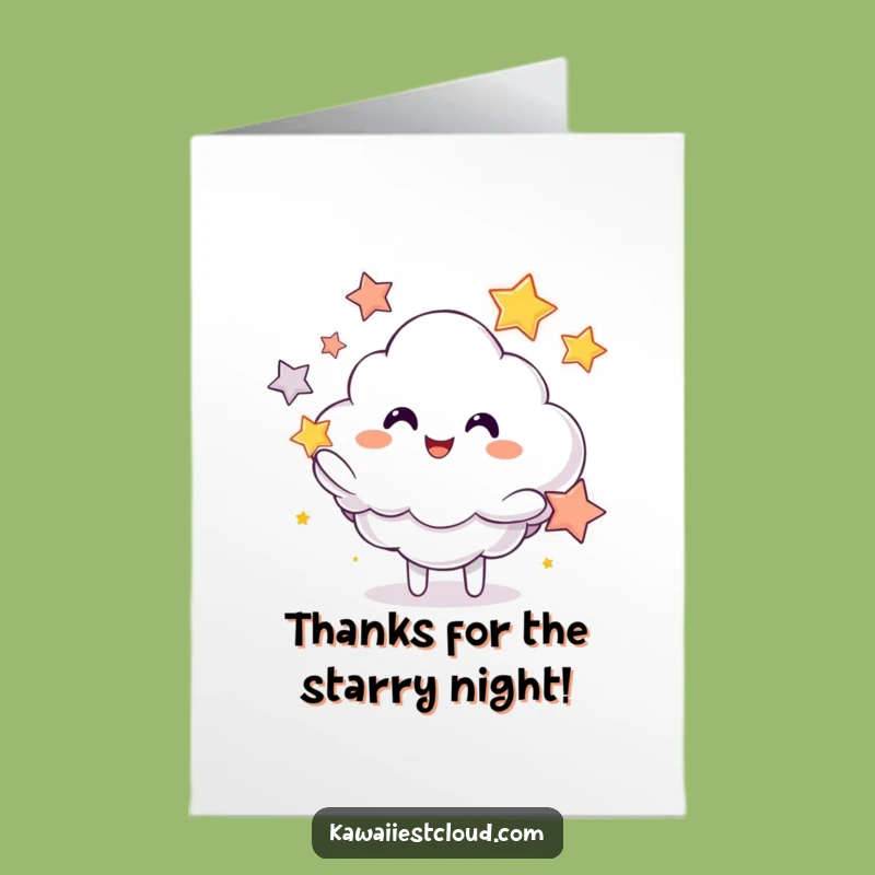 Free Printable Thank You Card: Juggling Star Cloud, Express Gratitude Hilariously!