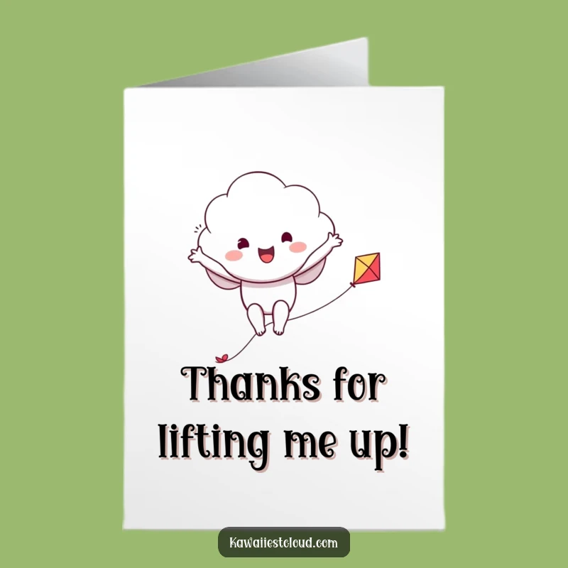 Free Printable Thank You Card: Kite-Riding Cloud, Funny Appreciation!