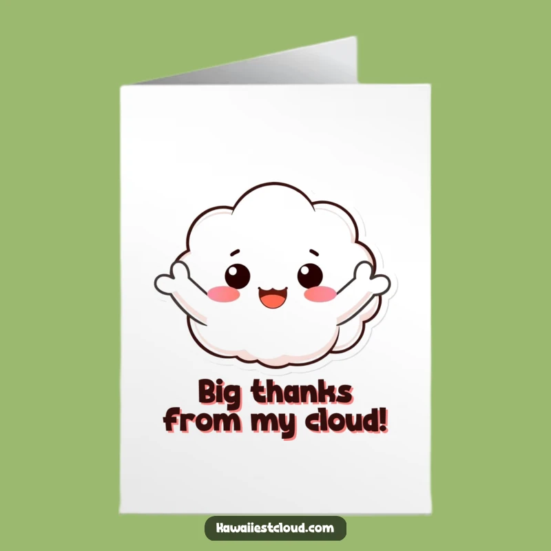 Funny Free Printable Thank You Card: Waving Cloud Gratitude - Downloadable Art
