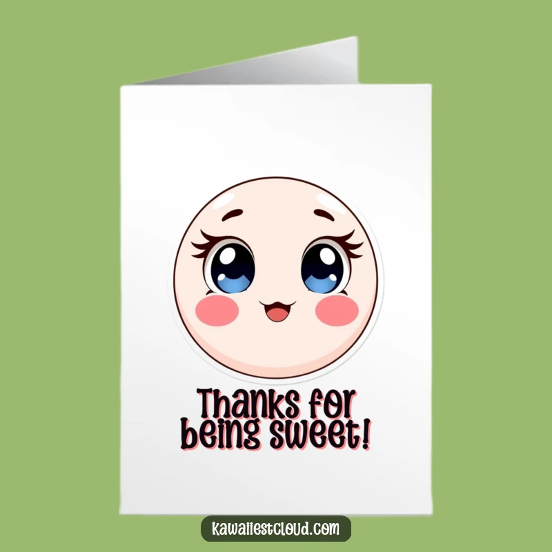 Free Printable Thank You Card: Cute Chubby Character, Rosy Cheeks, Funny Downloadable Gift