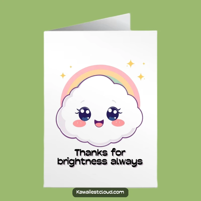 Free Printable Thank You Card: Cloud Rainbow