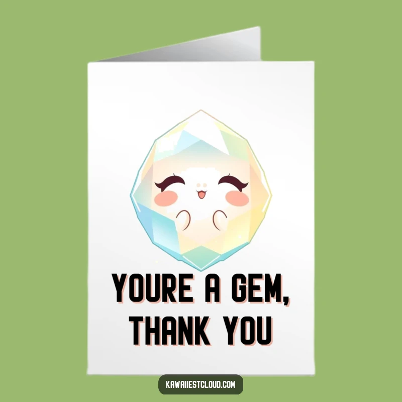 Free Printable Thank You Card: Gentle Gem Glow for a Grateful Downloadable Gift