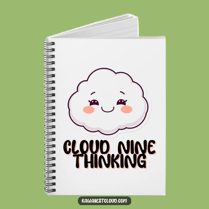 Funny Smiling Cloud Notebook, Joyful Floating Character Journal, Creative Gift