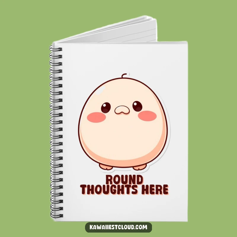 Funny Character Thoughts Notebook - Plump, Button Eyes, Rosy Cheeks, Journal Gift