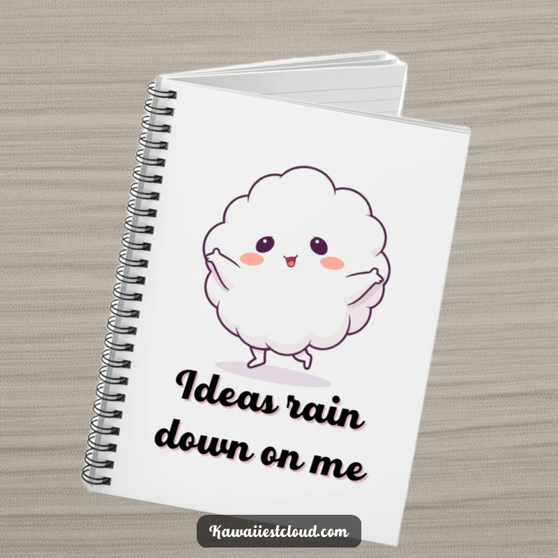 Funny Notebook: A whimsical cloud character dances across the cover, inspiring creative and funny thoughts.