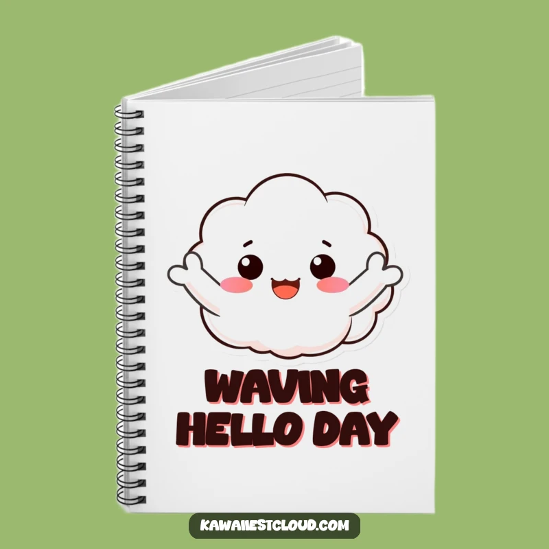 Funny Waving Cloud Notebook: Jot Down Notes with a Cheerful Hello!