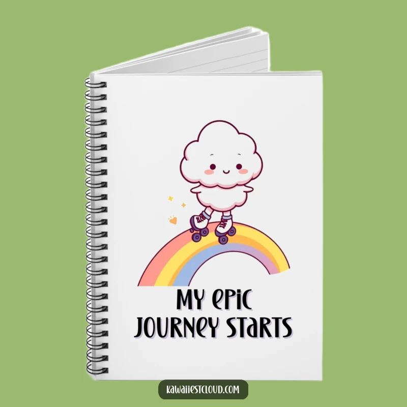 Funny Cloud Notebook - Roller Skating Notes, Perfect Funny Gift!