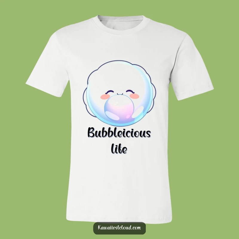 Funny Delighted Cloud T-Shirt: Blowing Giant Bubble for a Hilarious Look