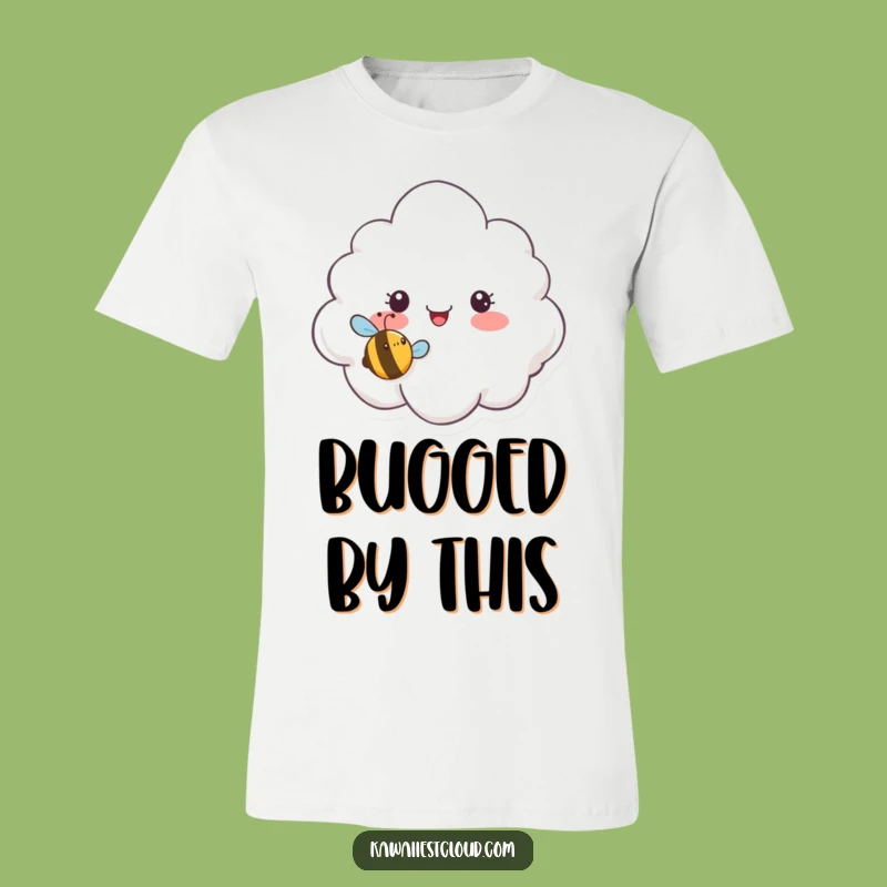 Funny Surprised Cloud T-Shirt: Tiny Bee Buzzes In for a Hilarious Look