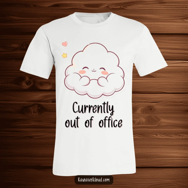 Funny t-shirt showcasing a cloud character with a completely peaceful expression, floating serenely as if lost in a blissful dream.