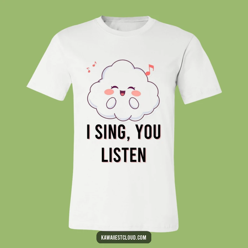 Funny Cloud Singer Tee: Wearable Music for a Cheerful Day Gift