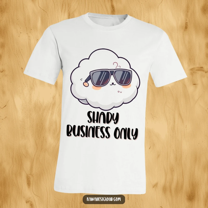 Funny cool cloud t-shirt with a character wearing oversized sunglasses, radiating confidence and an unmistakable cool attitude.