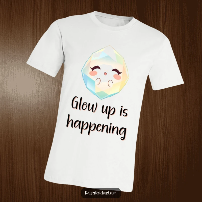Funny sparkling gem t-shirt radiating a gentle, welcoming light, showcasing elegance with humor.