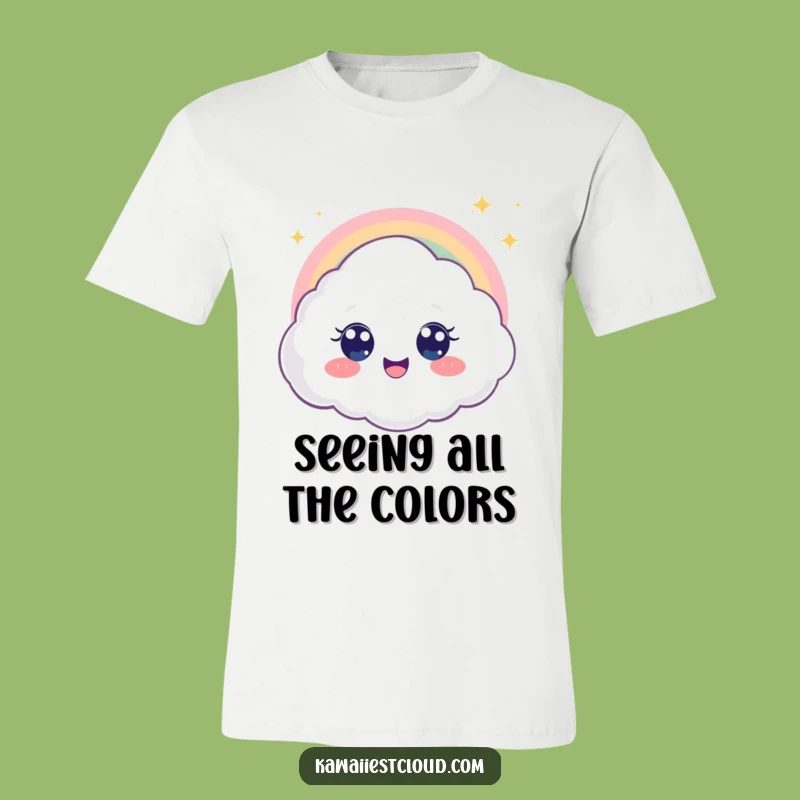 Funny Rainbow Cloud T-Shirt - Big Eyes Amazement, Hilarious Gift!