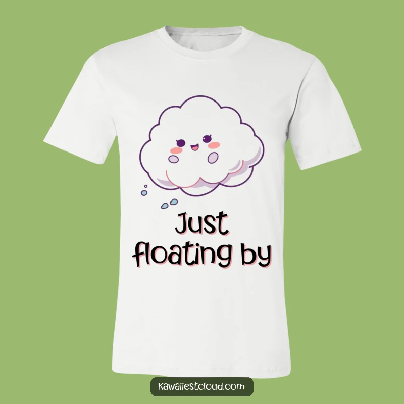 Funny Shimmer Cloud Character T-Shirt: Wear the Joyful Spin and Iridescent Glow
