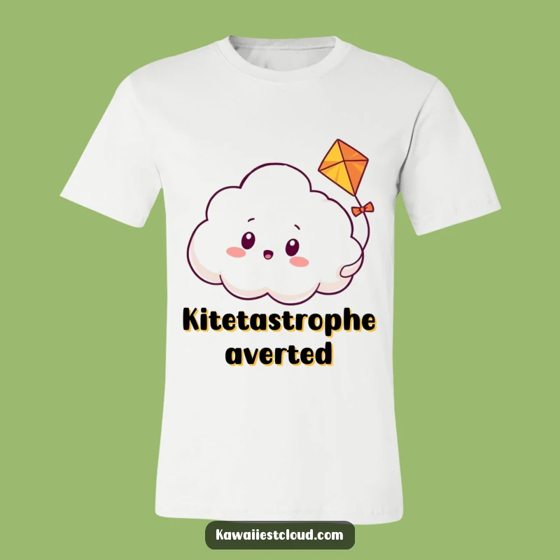 Funny Surprised Cloud T-Shirt - Kite Weaving Fun, Ideal Funny Gift!