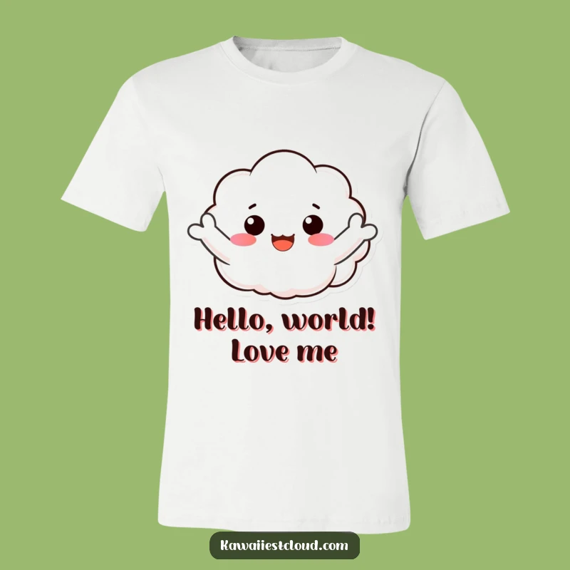 Funny Waving Cloud T-Shirt: Spread Smiles with Joyful Greetings!
