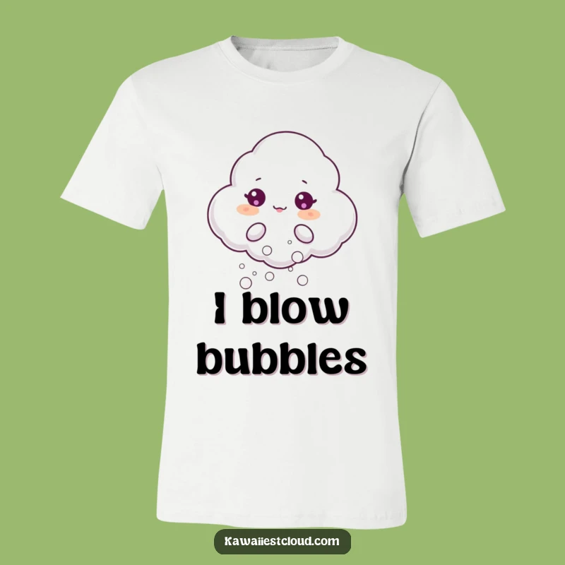 Funny Beaming Cloud T-Shirt - Bubble Blowing Fun, Ideal Funny Gift!