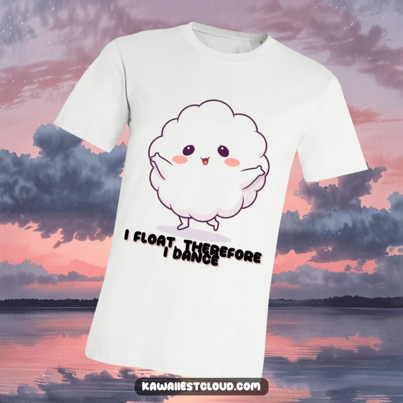 Funny T-Shirt: A whimsical cloud character performs a hilarious, full-body silly dance, radiating pure fun.