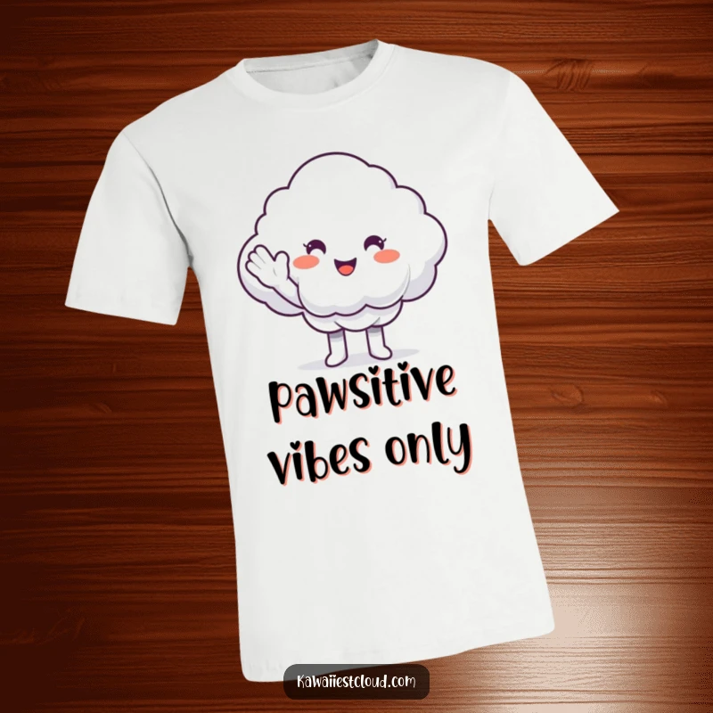 Funny T-Shirt: A smiling cloud character giving a fluffy white cloud a celebratory high-five.