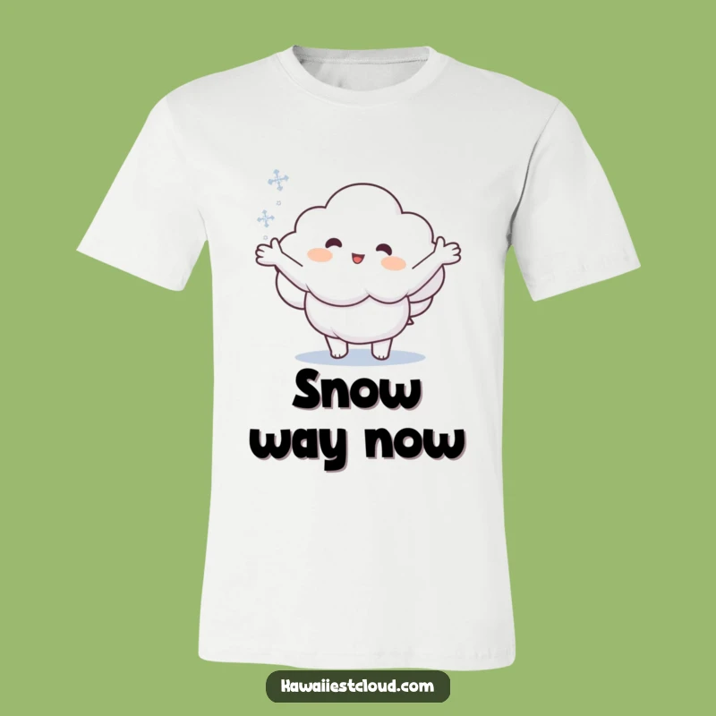 Funny Cloud Catching Snowflake T-Shirt - Cozy Winter Fun Tee