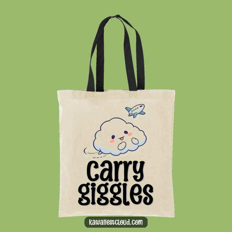 Funny Mischievous Cloud Bird Tote Bag: Tickle Carryall, Perfect Humorous Gift