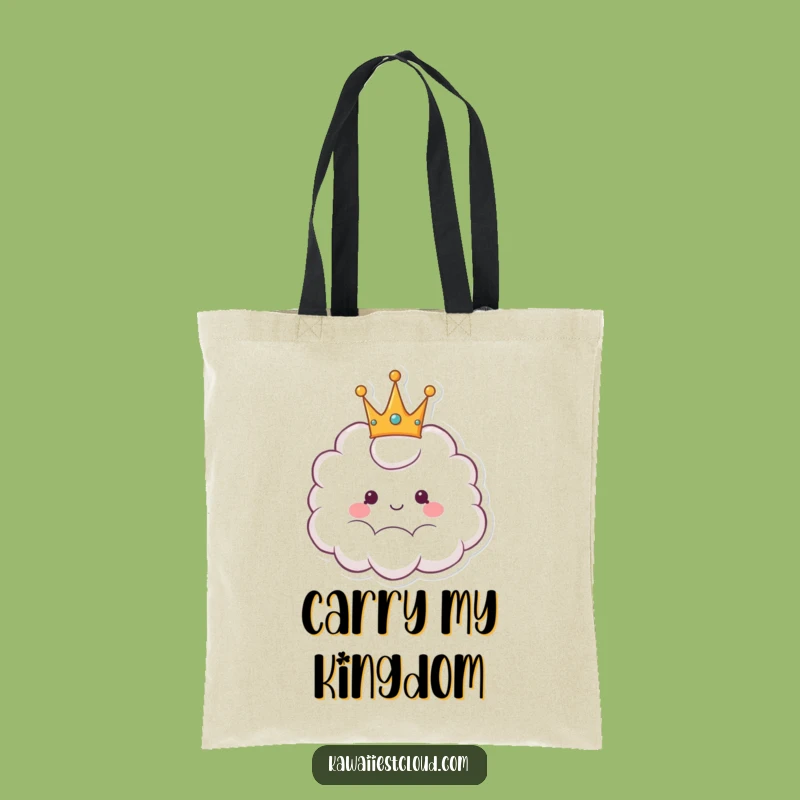 Funny Cheerful Crown Cloud Tote Bag - Carry Your Royal Aura