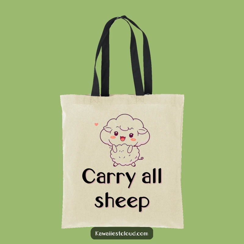 Funny Cloud Sheep Bounce Tote Bag: Joyful Carryall, Perfect Humorous Gift