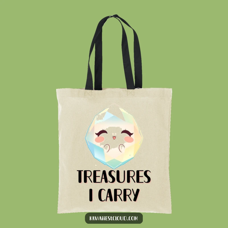 Funny Gemstone Tote Bag: Sparkling Light Design, Chic Humorous Gift for Shoppers