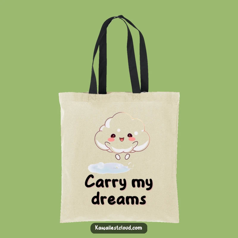 Funny Joyful Cloud Tote Bag: Carry Your Bounce on an Ethereal Surface