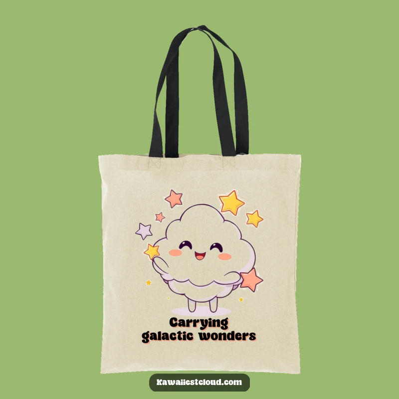 Funny Star Juggling Cloud Tote Bag: Carry Your Essentials with Cosmic Humor and Style